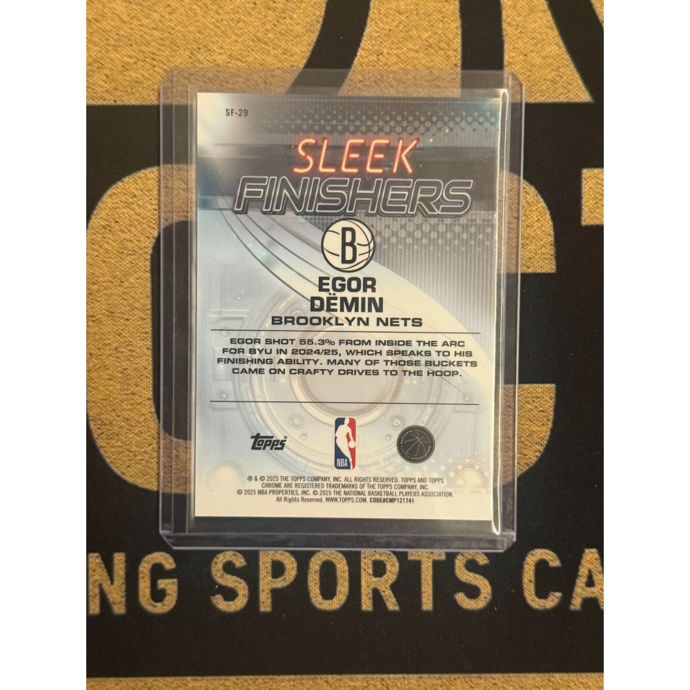 NBA 2025-26 Topps Chrome Egor Demin Sleek Finishers /50 RC 民-細節圖2