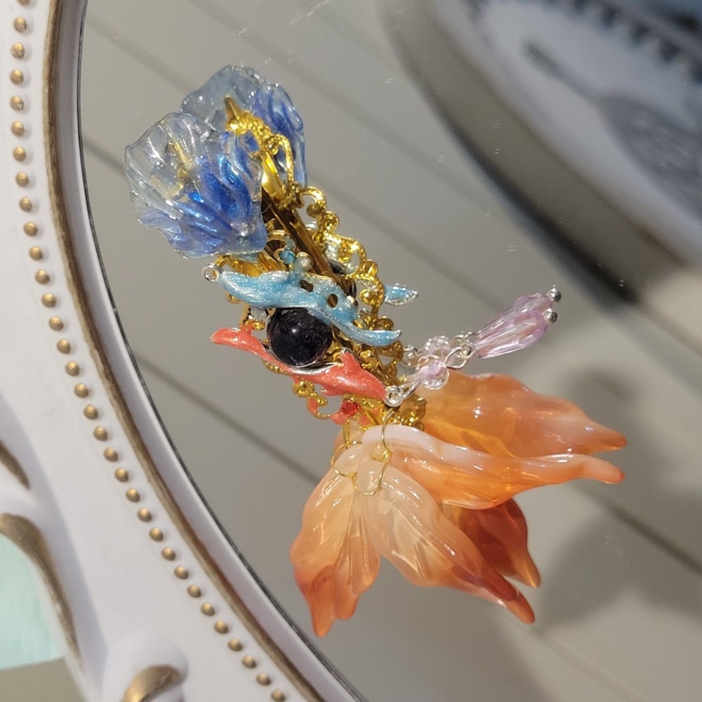 🧜‍♂️戀與深空 祁煜 嘉蘭百合 印象髮夾-細節圖2