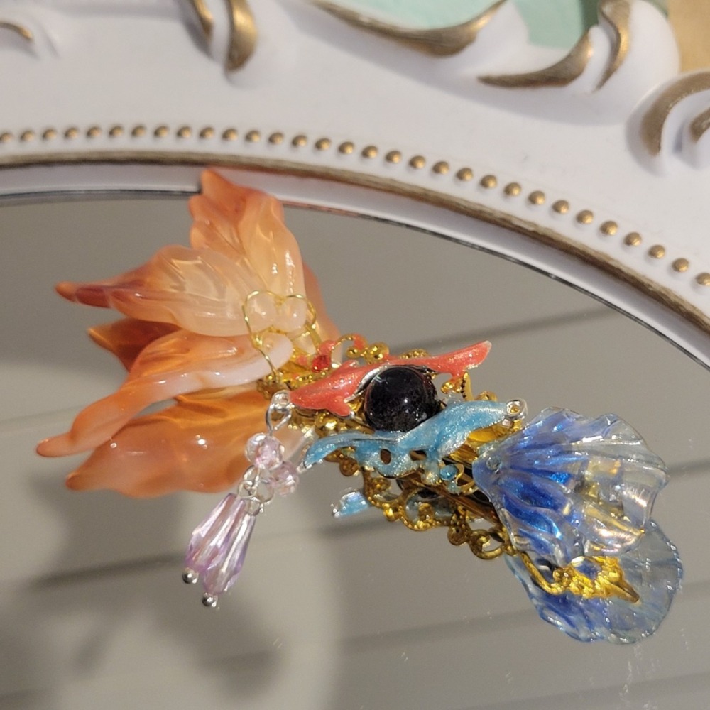 🧜‍♂️戀與深空 祁煜 嘉蘭百合 印象髮夾-細節圖3