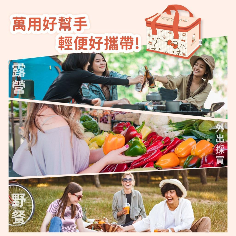 正版Kitty保溫保冷袋 輕便保溫提袋 加厚 三層防水保冷袋 防水保溫保冷便當袋 保冷袋 保溫袋 保冰袋 野餐袋 餐袋-細節圖7