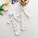 糖果色 牽手兒童襪子 可愛立體玩偶磁吸純棉中筒襪春夏薄款兒童潮襪-規格圖6