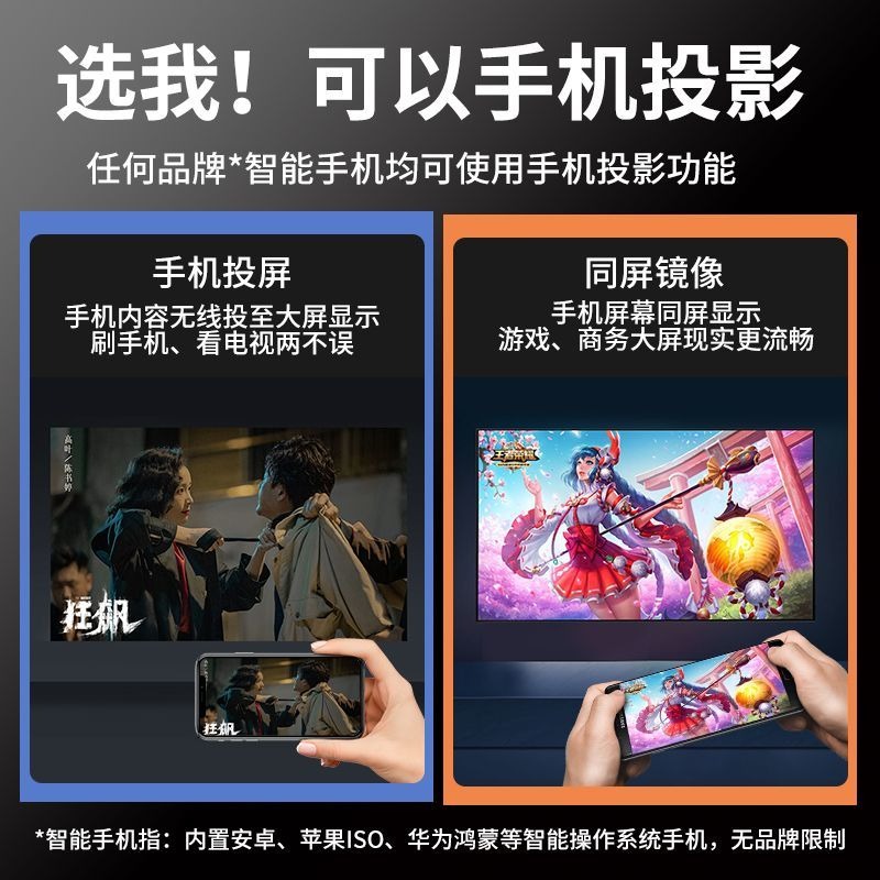 2023新款投影儀家用超高清投影儀臥室小型出租屋多功能投牆投影機-細節圖4