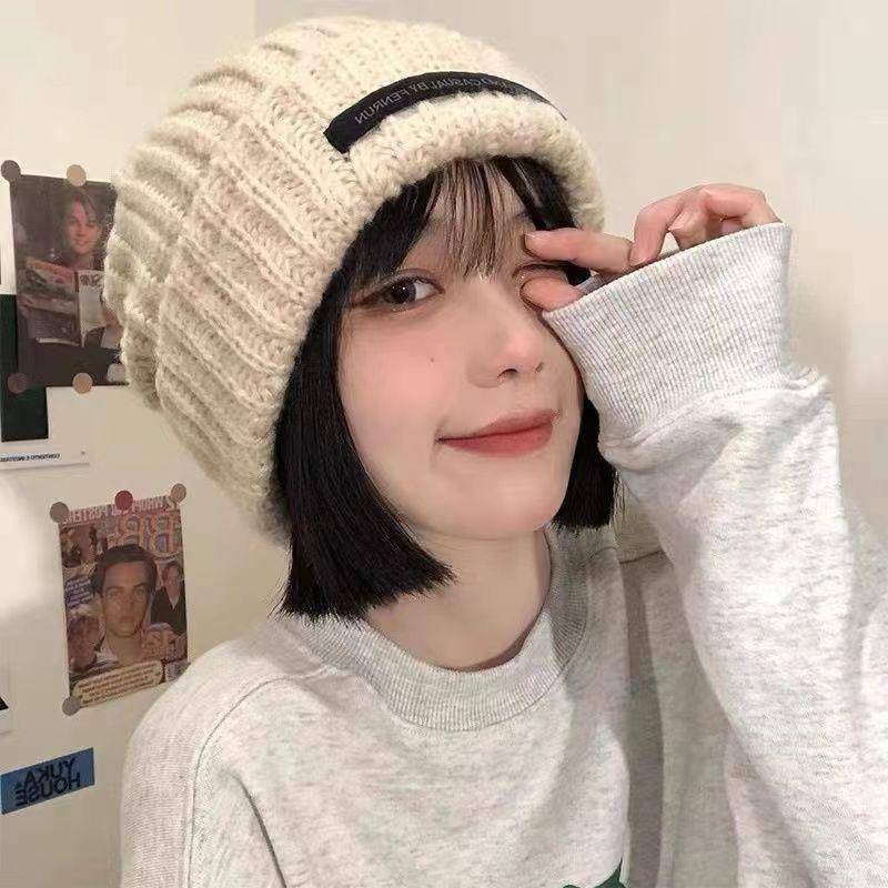 冬季保暖毛線帽 保暖寬鬆毛線帽 保暖帽 毛線帽 保暖針織毛帽 顯臉小厚款保暖帽 寬鬆護耳針織帽 顯臉小 大頭大臉皆可戴-細節圖5