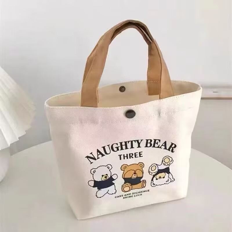 手提帆布袋 帆布袋 帆布包 購物袋 手提袋 便當袋 環保袋 小包包 微笑 單肩包 提袋 小包包 肩背包 台灣現貨-規格圖9