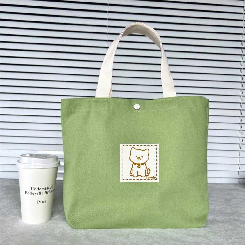 手提帆布袋 帆布袋 帆布包 購物袋 手提袋 便當袋 環保袋 小包包 微笑 單肩包 提袋 小包包 肩背包 台灣現貨-規格圖9