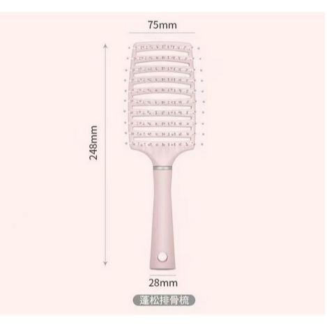 大彎排骨梳 空氣髮梳 排骨梳 九排梳  濕髮梳 蓬鬆梳 造型梳 按摩梳 弧形梳 美髮梳 寬齒梳 神奇魔法梳 台灣現貨-細節圖9