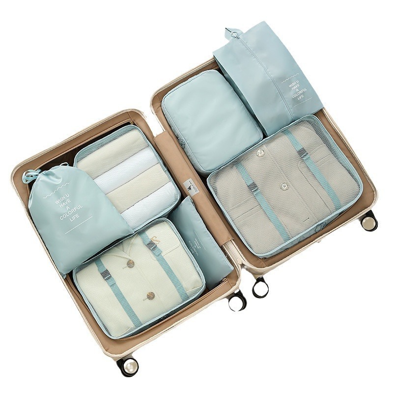 旅行收納袋7件組 防水收納袋 行李箱衣物整理 衣物收納袋 旅行收納包 旅行包 旅行收納 旅遊用品 出國必備 台灣現貨-細節圖2