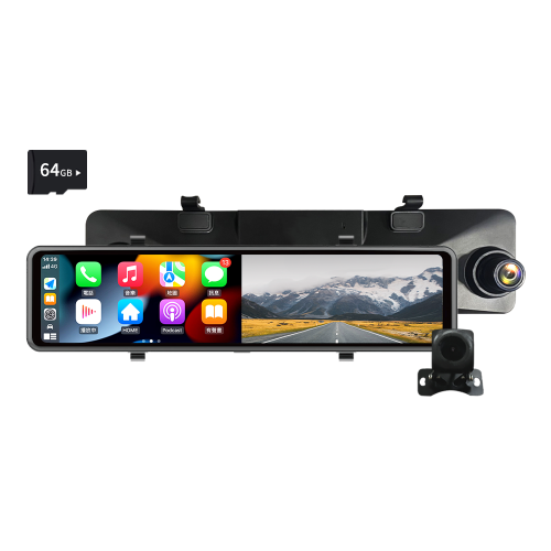 【Philo飛樂】CAP66電子後視鏡 CarPlay/Android Auto 4K畫質 雙鏡頭行車紀錄器官方原廠直送