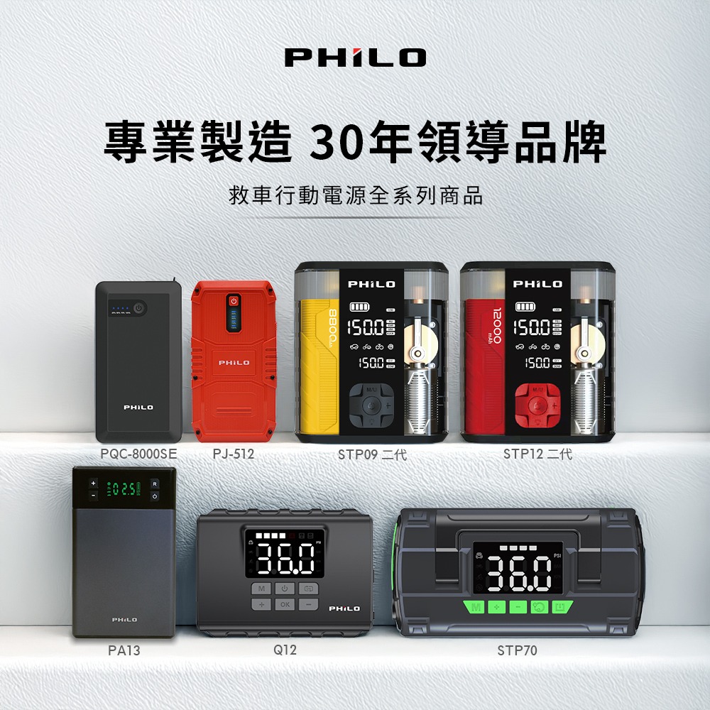 【Philo飛樂】純黑潮酷款 8000mAh汽油版救車行動電源 PQC-8000SE-細節圖8