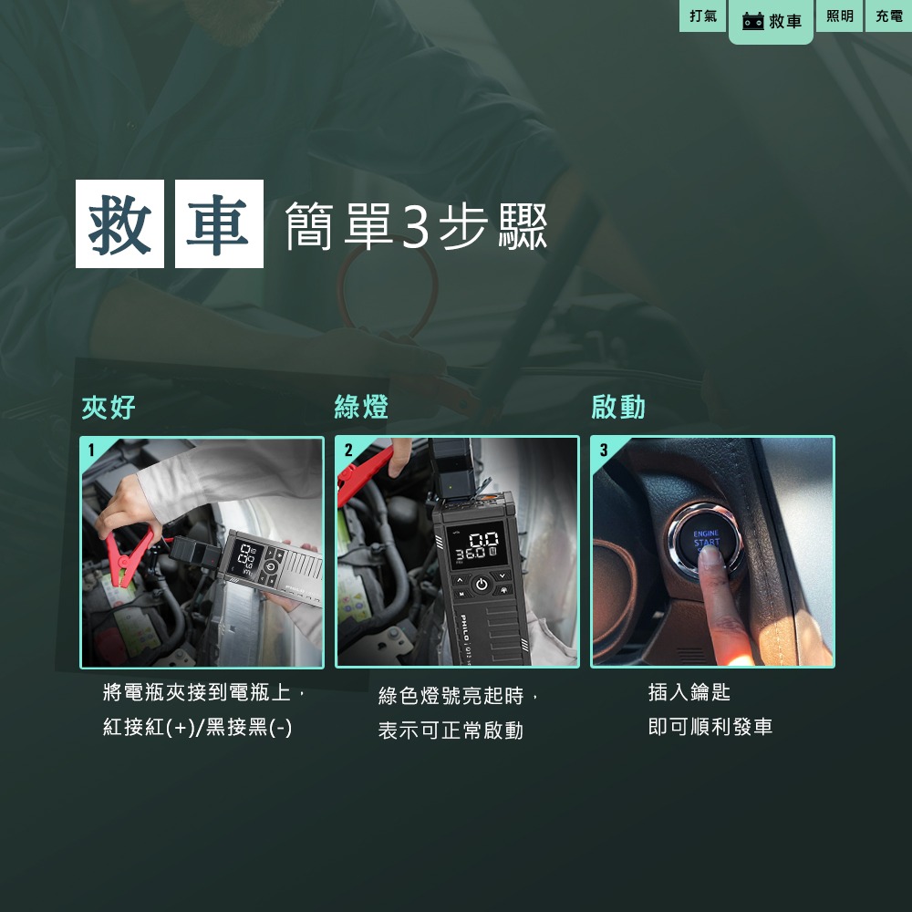 行車救援王Q12se 救車打氣多功能機 精選版-細節圖9