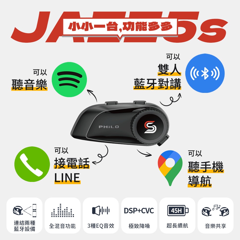Jazz5s 全混音安全帽藍牙對講耳機｜旋鈕版-細節圖2