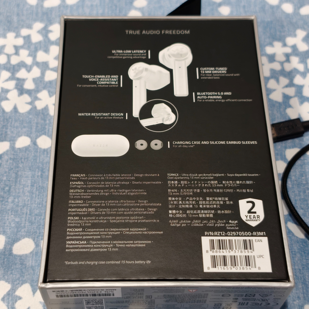 二手故障品 ＂ 雷蛇 Razer Hammerhead True Wireless 戰錘狂鯊 白色 ＂ 售價 498 元-細節圖2