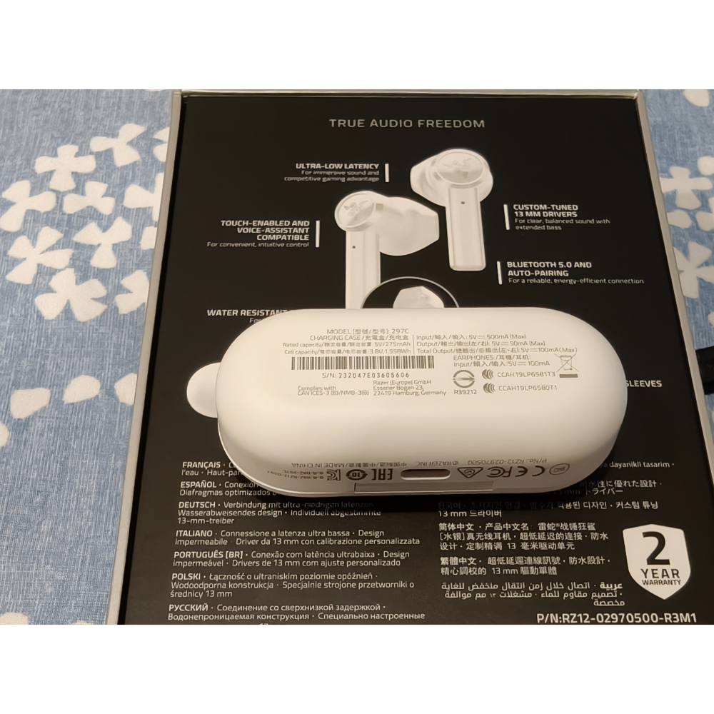 二手故障品 ＂ 雷蛇 Razer Hammerhead True Wireless 戰錘狂鯊 白色 ＂ 售價 498 元-細節圖3