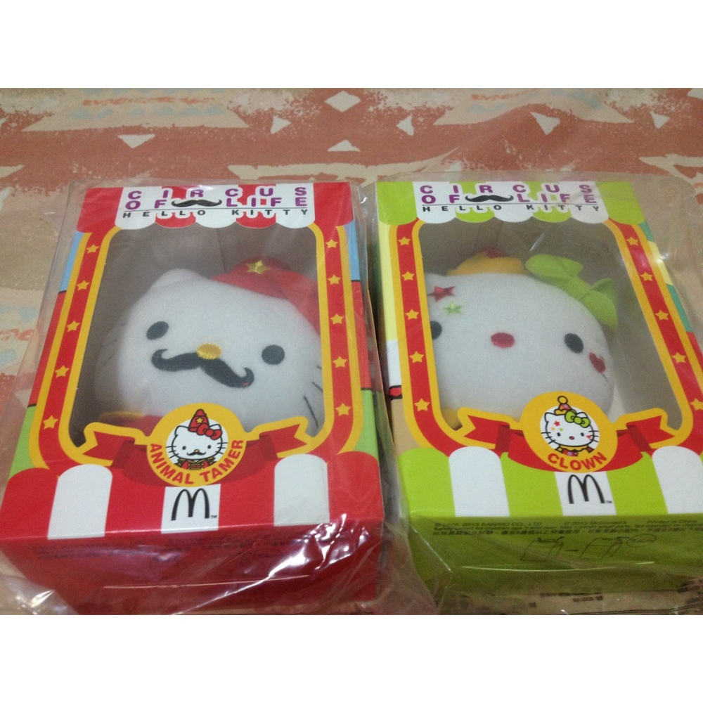 全新麥當勞 ＂ 2013年 Hello Kitty 馬戲團麥麥幫 ＂ 大全套(限定版2隻 立體舞台) 售價 1199元-細節圖6