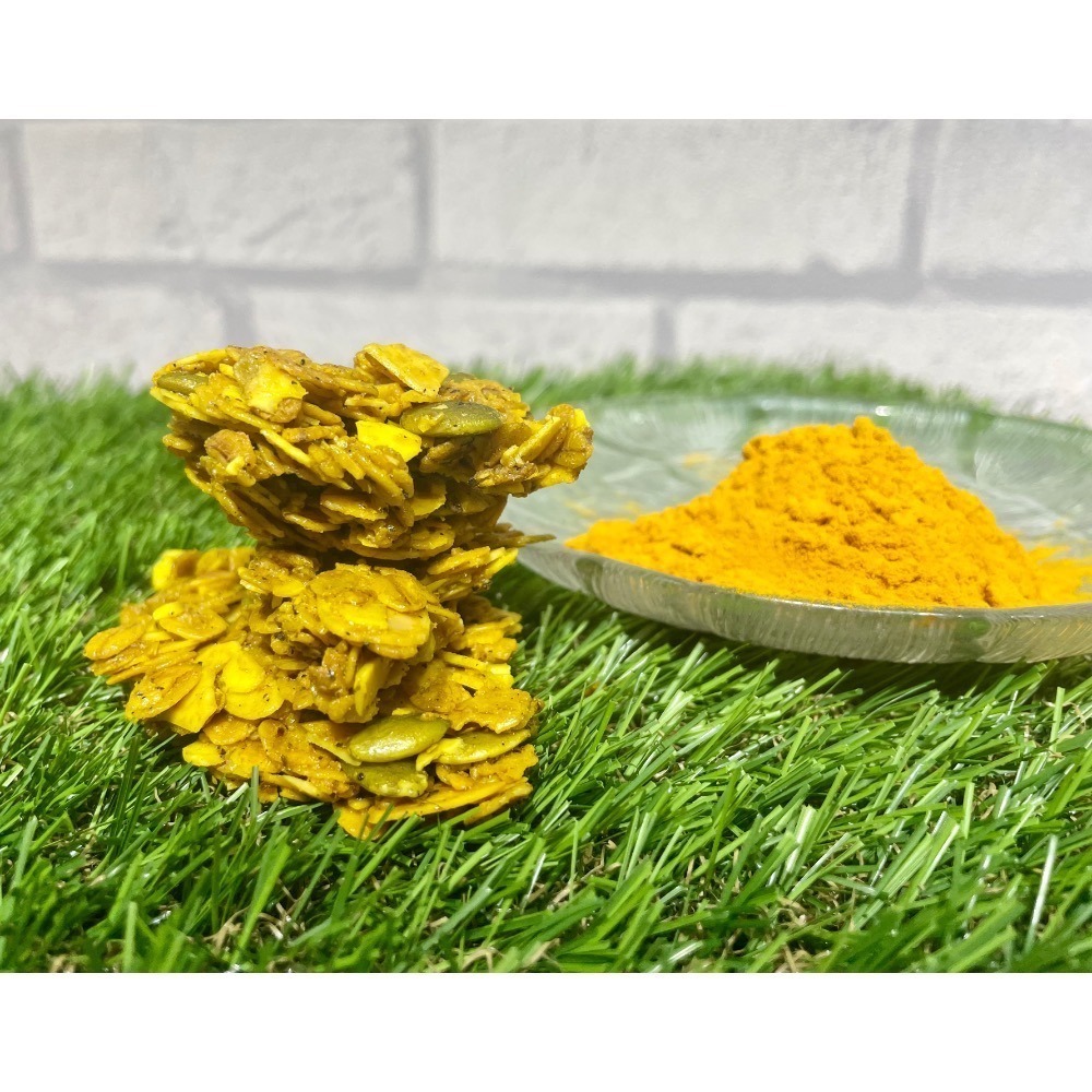 蔓越莓/薑黃胡椒燕麥脆片120克 異麥芽寡糖 X 杏仁片 X 黑糖 輕盈零食新選擇-細節圖2