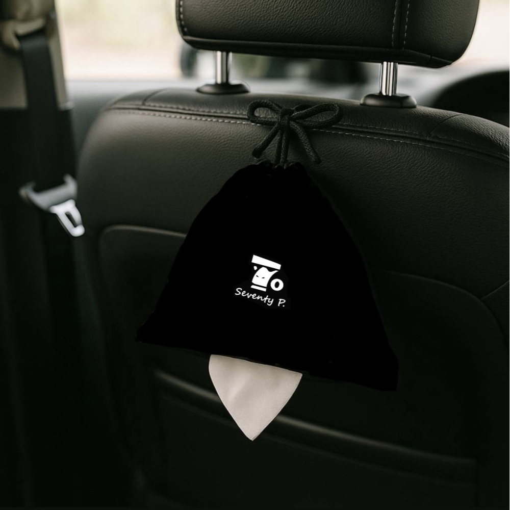 Seventy P. 厚質棉麻布 抽取衛生紙袋 掛式面紙袋 面紙盒 衛生紙盒 車用面紙盒 紙巾盒 車用面紙套 面紙套-細節圖2