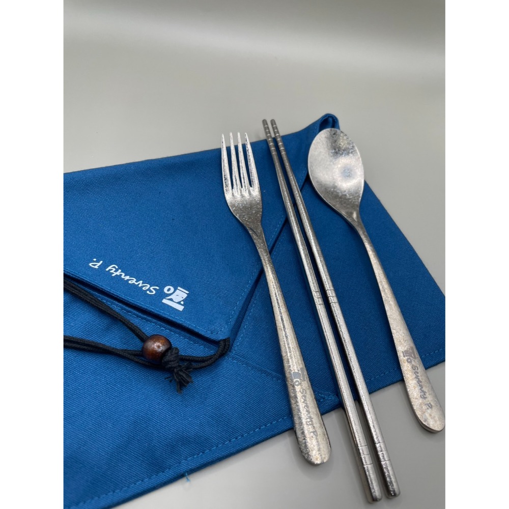 Seventy P.純鈦餐具組 雙層帆布收納袋 環保餐具 純鈦筷子 純鈦湯匙 純鈦叉子 登山露營 中式 西式 野餐-規格圖5