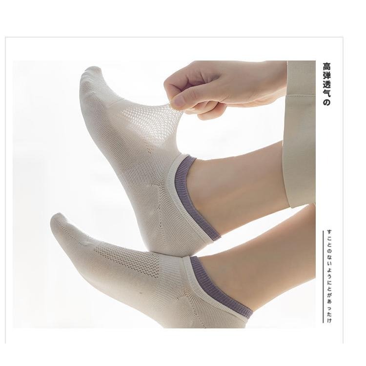 ❤️舒適涼爽色系假兩件雙層透氣網眼短襪❤️棉襪 短襪 女襪 女短襪 春夏-細節圖2