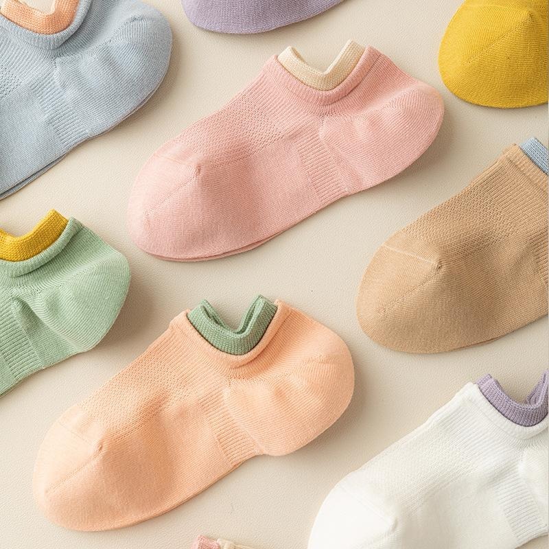 ❤️舒適涼爽色系假兩件雙層透氣網眼短襪❤️棉襪 短襪 女襪 女短襪 春夏-細節圖3