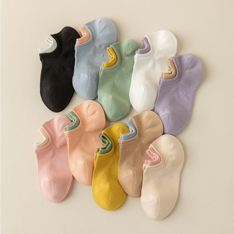 ❤️舒適涼爽色系假兩件雙層透氣網眼短襪❤️棉襪 短襪 女襪 女短襪 春夏-細節圖4