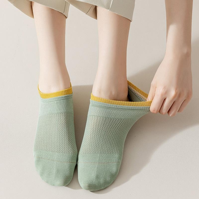 ❤️舒適涼爽色系假兩件雙層透氣網眼短襪❤️棉襪 短襪 女襪 女短襪 春夏-細節圖5