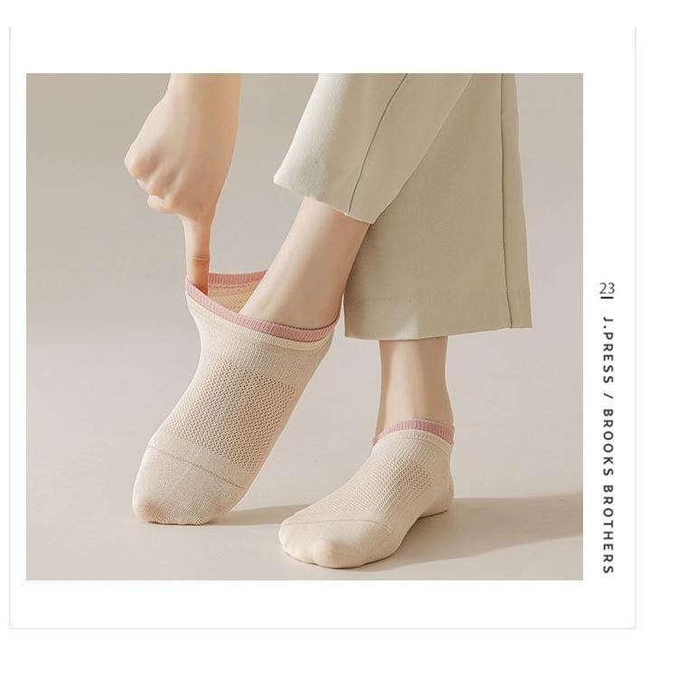 ❤️舒適涼爽色系假兩件雙層透氣網眼短襪❤️棉襪 短襪 女襪 女短襪 春夏-細節圖7