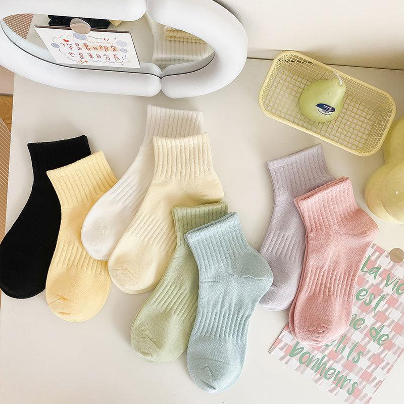 🌸純色新款運動棉中筒襪子女 素色潮流女襪🌸潮流必備 街頭質感-細節圖3