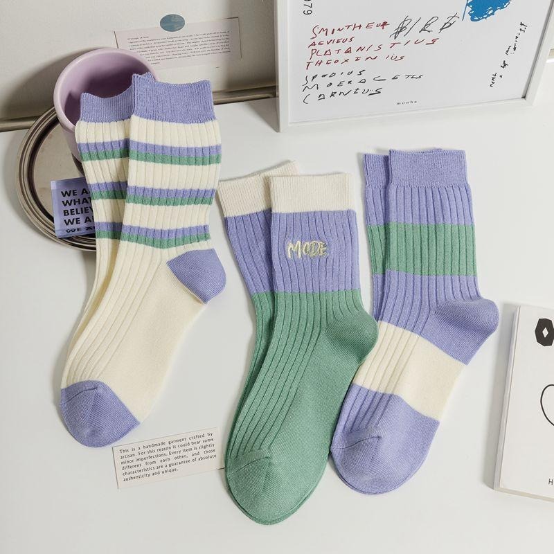 🌸春夏新款竹棉透氣刺繡薄款中筒襪子女🌸潮流必備 街頭質感-細節圖3