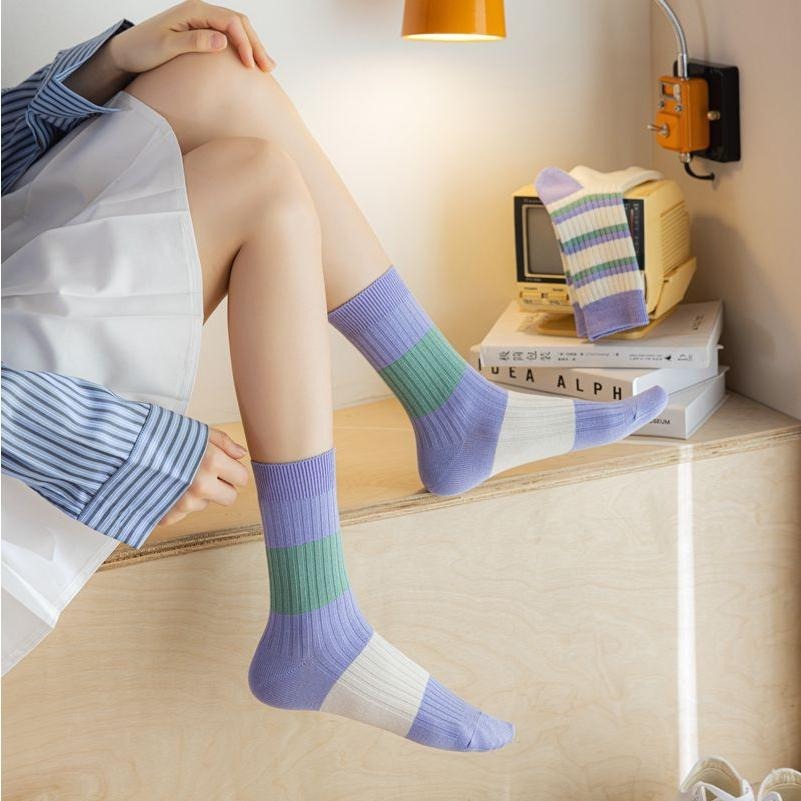 🌸春夏新款竹棉透氣刺繡薄款中筒襪子女🌸潮流必備 街頭質感-細節圖7