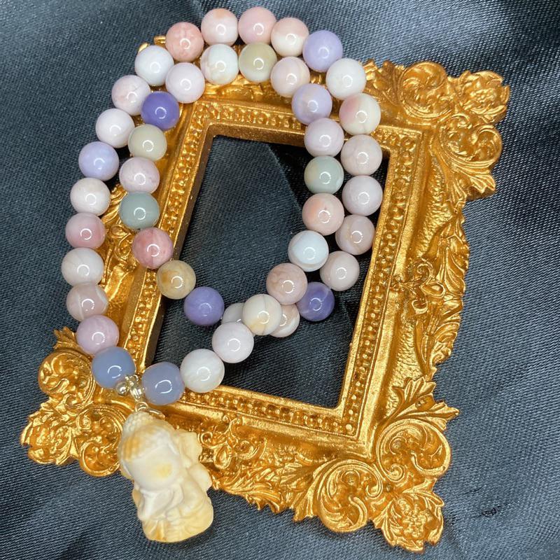 雲晨之飾·花晶靈 快速出貨 🚚 台灣賣家 阿拉善 原創 雙圈 奶昔 馬卡龍 無相佛 原創設計款 支持客製化 可訂製 現貨-細節圖3