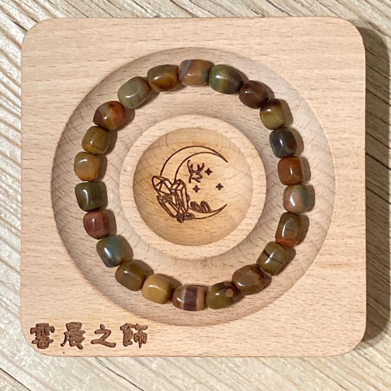 雲塵之飾·珠寶殿 現貨 快速出貨 🚚 臺灣出貨 阿拉善 戈壁瑪瑙 老料 隨型珠 素串 手串 焦糖色 老礦料 虎皮色-細節圖3