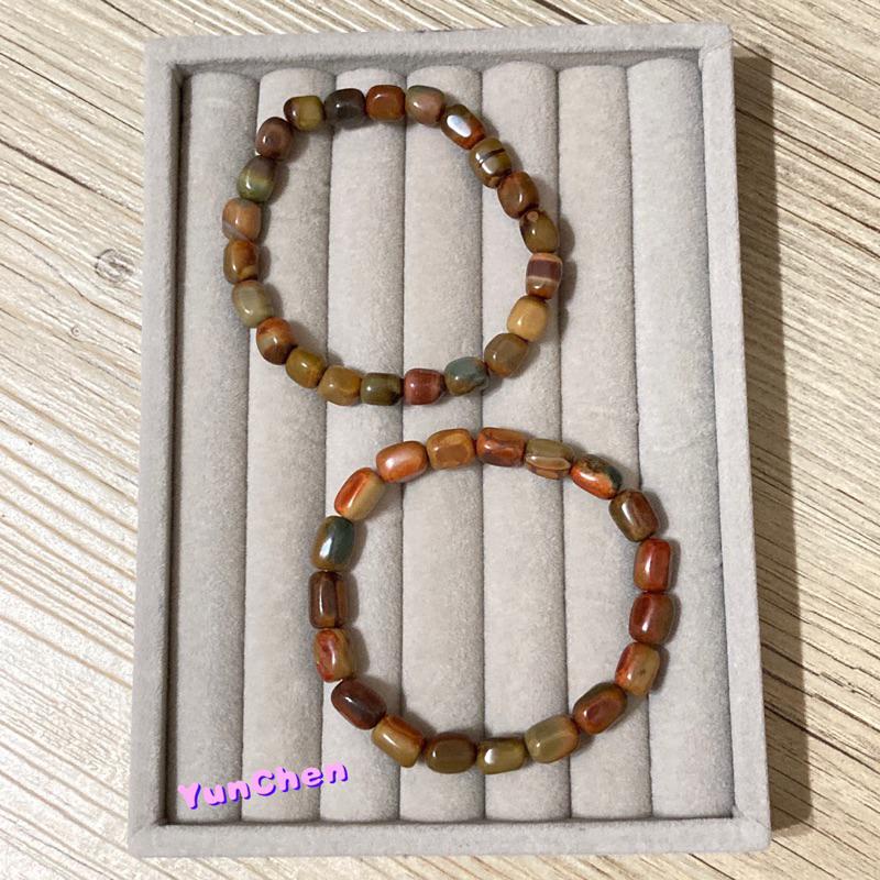 雲塵之飾·珠寶殿 現貨 快速出貨 🚚 臺灣出貨 阿拉善 戈壁瑪瑙 老料 隨型珠 素串 手串 焦糖色 老礦料 虎皮色-細節圖7