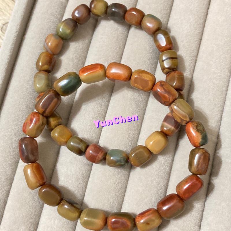 雲塵之飾·珠寶殿 現貨 快速出貨 🚚 臺灣出貨 阿拉善 戈壁瑪瑙 老料 隨型珠 素串 手串 焦糖色 老礦料 虎皮色-細節圖9