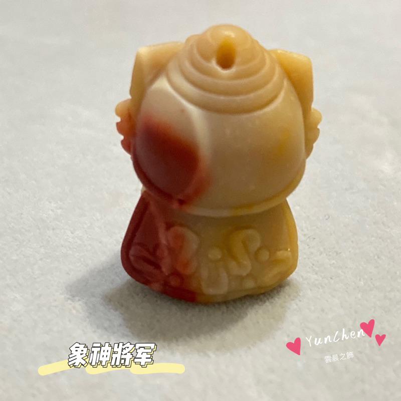 雲晨之飾·花晶靈【阿拉善 象神將軍】 現貨 快速出貨 磨砂 阿拉善 通孔件 俏色 地球藍-細節圖3