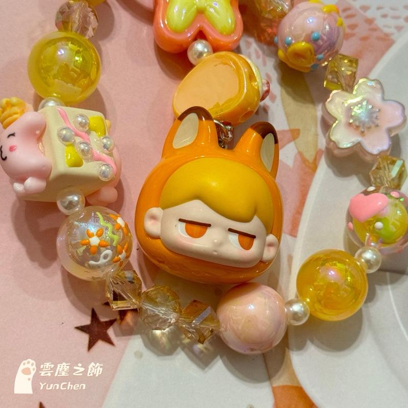 雲塵之飾·珠寶殿 臺灣賣家 快速出貨 🚚 現貨 MONBOO 狐狸 小小糖派對 傲嬌 萌萌 手機鍊 手繪珠 單鏈 實拍-細節圖3