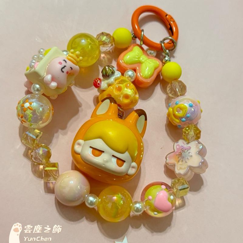 雲塵之飾·珠寶殿 臺灣賣家 快速出貨 🚚 現貨 MONBOO 狐狸 小小糖派對 傲嬌 萌萌 手機鍊 手繪珠 單鏈 實拍-細節圖5