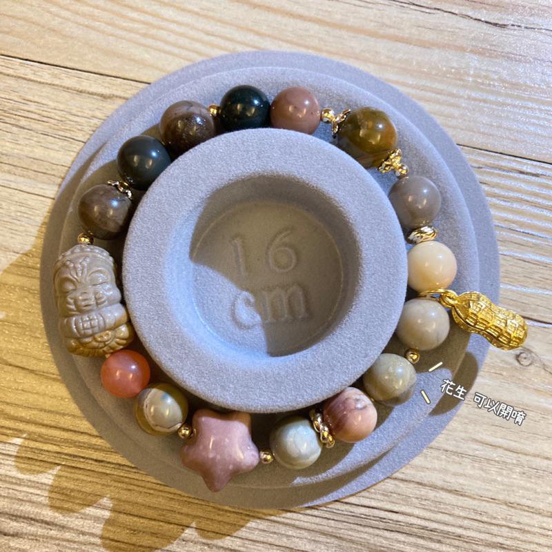 雲晨之飾·花晶靈【老料星星象神】現貨 台灣出貨 象神 俏色 鹽源瑪瑙 阿拉善 老料 奶昔 馬卡龍 花生 沙金 好事發生-細節圖3