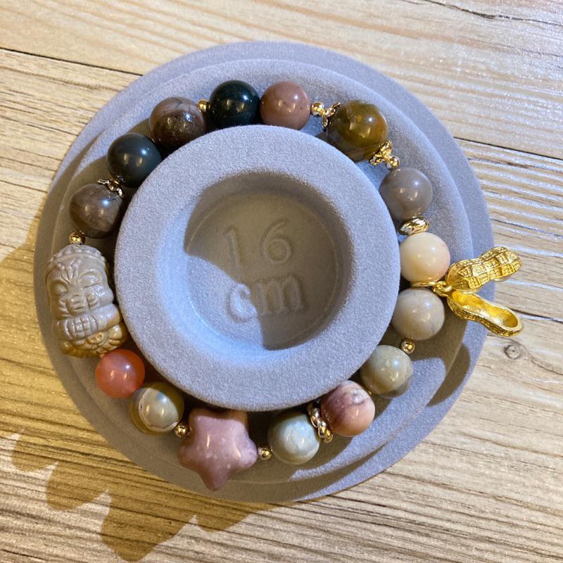 雲晨之飾·花晶靈【老料星星象神】現貨 台灣出貨 象神 俏色 鹽源瑪瑙 阿拉善 老料 奶昔 馬卡龍 花生 沙金 好事發生-細節圖4