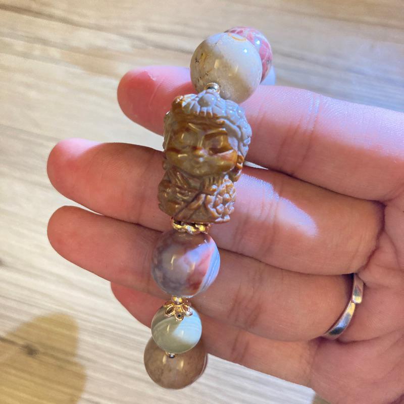 雲晨之飾·花晶靈【幻彩玉化度母跑環】現貨 台灣出貨 度母 阿拉善 跑環 沙金 14K 龍紋 客製化 玉化 大咪 13咪-細節圖4
