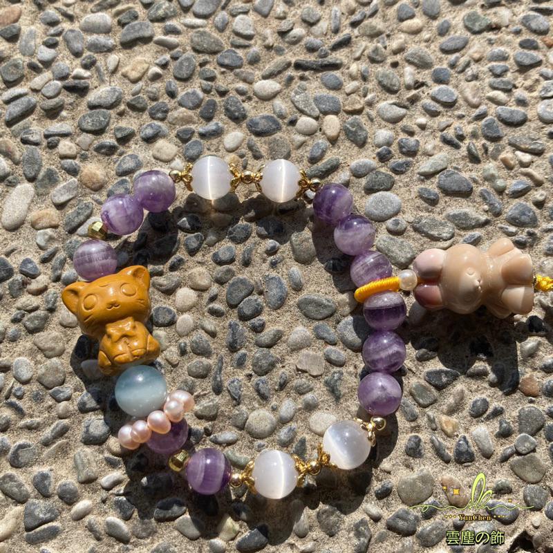 雲塵之飾·珠寶店 臺灣賣家 快速出貨 🚚  多款原創設計 手鍊 水晶 阿拉善 多寶 象神 米菲 九尾狐 蜜拉 璐娜貓-細節圖3
