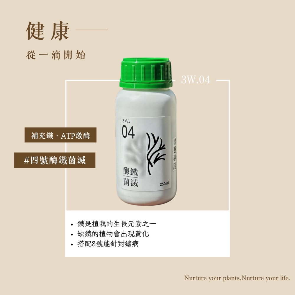 3W 酶鐵營養液 3W-04｜改善黃化/增色補鐵｜多肉 觀葉 塊根適用｜搭配除菌3W-08更有效-細節圖2