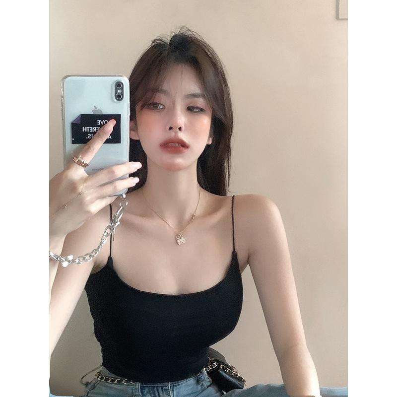 【Mate_Shop】歐美辣妹短版吊帶背心短款柔順內搭運動背心性感大胸必買現貨 批發-細節圖3