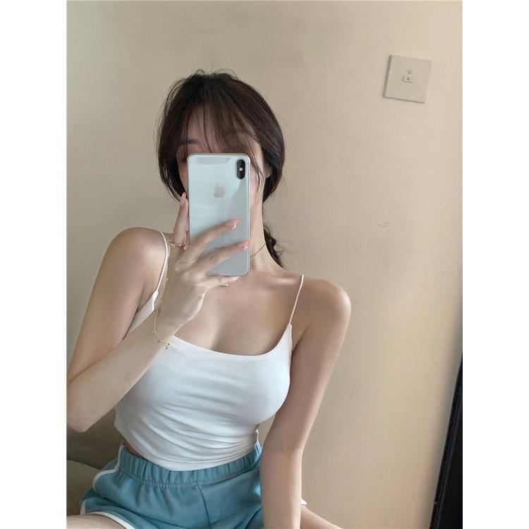【Mate_Shop】歐美辣妹短版吊帶背心短款柔順內搭運動背心性感大胸必買現貨 批發-細節圖7