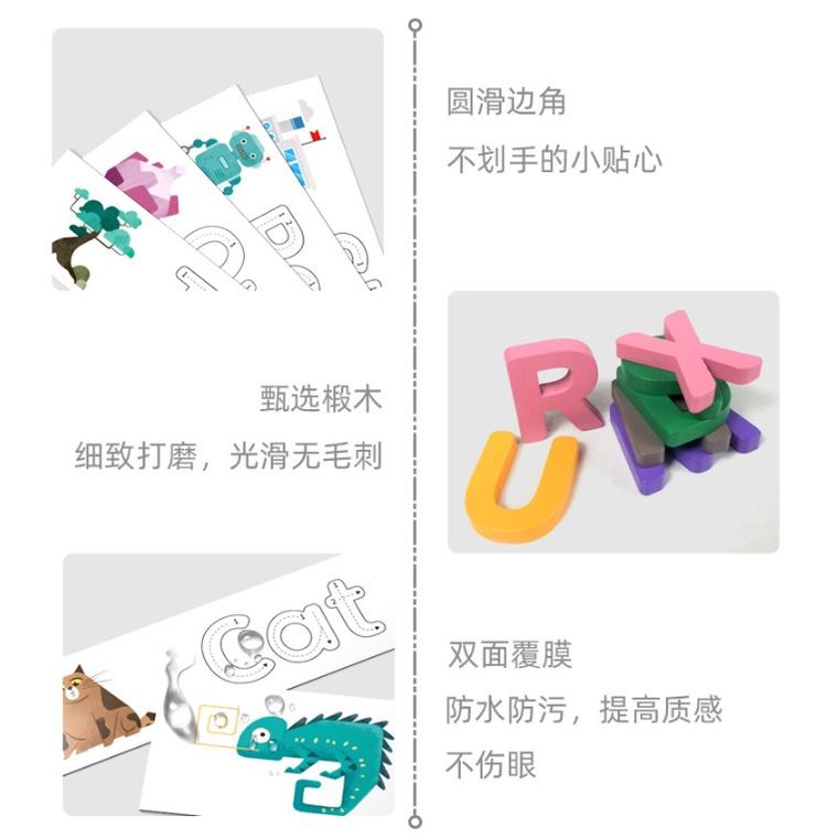 【Mate_Shop】高階加強英文木質拼圖智力玩具兒童節禮物學習教育早教家教素材 兒童英語學習教材現貨 批發-細節圖2