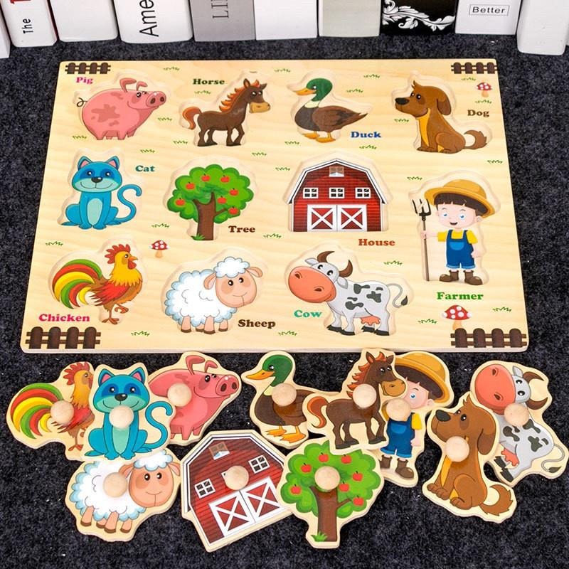 【Mate_Shop】手抓板木製拼圖 拼圖 智力玩具 遠離手機 兒童節 禮物 聖誕節現貨批發-細節圖3