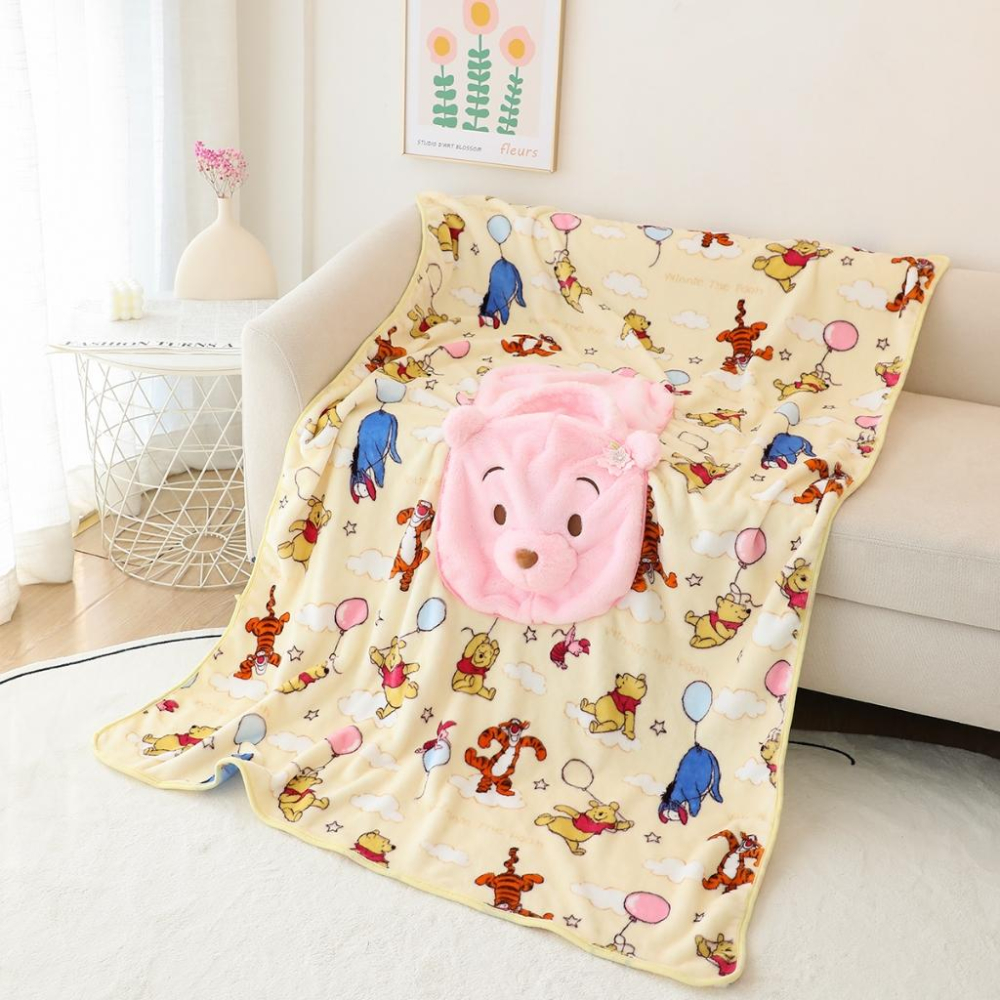 【Mate_Shop】迪士尼 手提 抱枕+毛毯 二合一 法蘭絨 靠墊 汽車 兩用 小孩兒童禮物毯子 維尼 三眼怪現貨預購-細節圖7