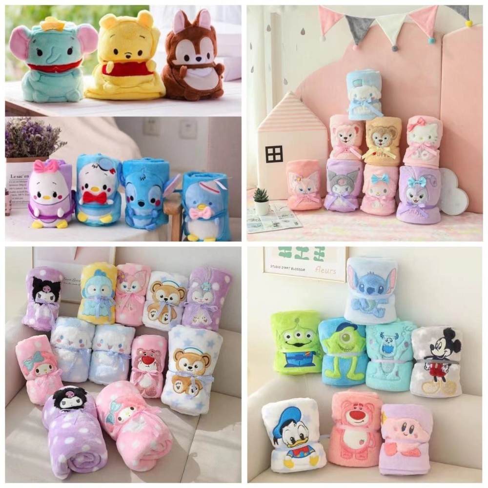 【Mate_Shop】卡通法蘭絨午睡毯迪士尼三麗鷗星卡比米奇熊抱哥草莓熊三眼怪大眼仔毛怪史迪奇達菲禮物車用空調毯現貨預-細節圖9