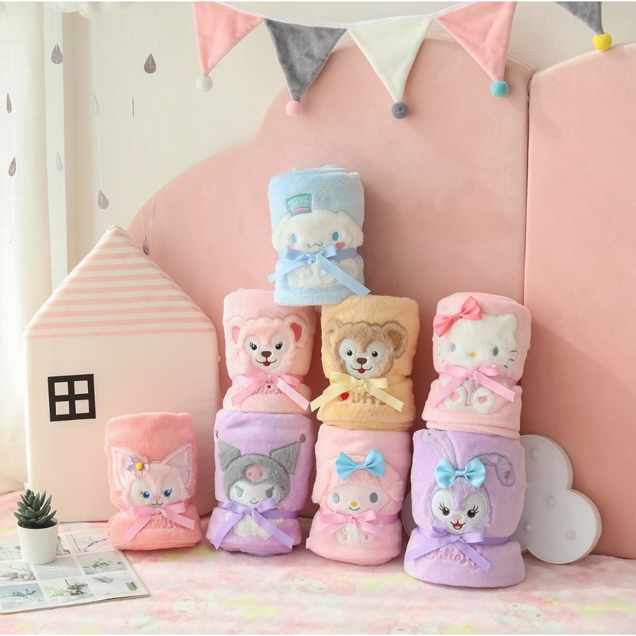 【Mate_Shop】卡通法蘭絨午睡毯迪士尼三麗鷗星卡比米奇熊抱哥草莓熊三眼怪大眼仔毛怪史迪奇達菲禮物車用空調毯現貨預-細節圖11