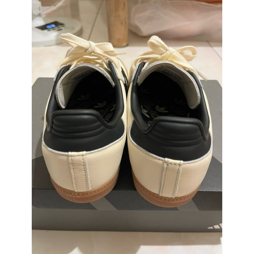 二手 adidas 愛迪達 SAMBA OG US8 JP250 運動休閒鞋 奶茶色 黑金 燙金 焦糖底 ID0478-細節圖2