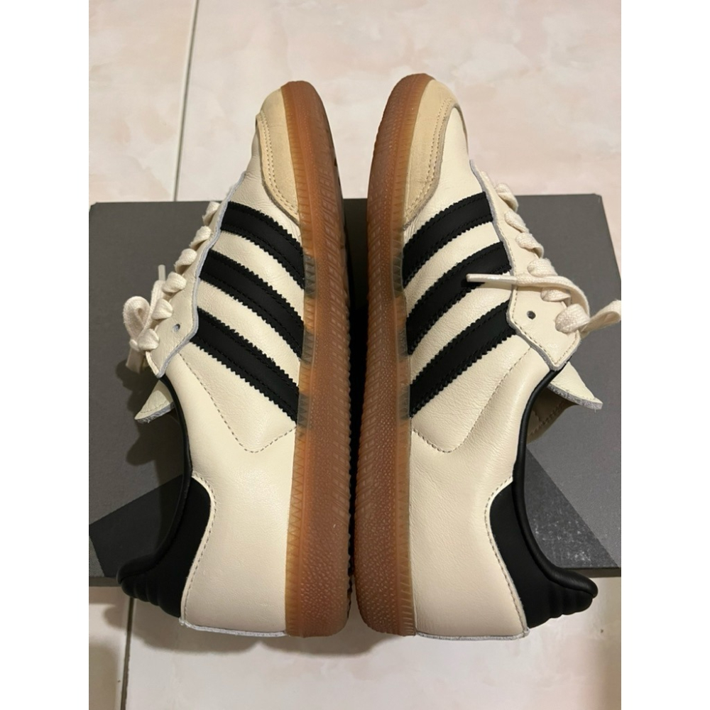 二手 adidas 愛迪達 SAMBA OG US8 JP250 運動休閒鞋 奶茶色 黑金 燙金 焦糖底 ID0478-細節圖3